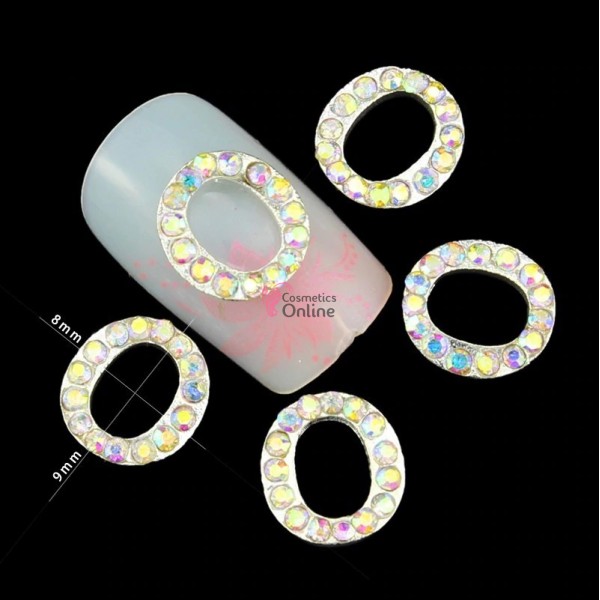 Decoratiuni 3D Metalice 227 Argintii cu Strasuri litera O